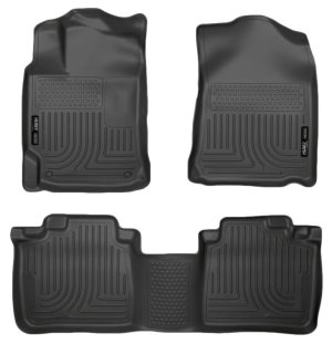 Lexus RX 350 Floor Liners - Front + 2nd Row - Husky Liners - WeatherBeater - Black - `10-`13